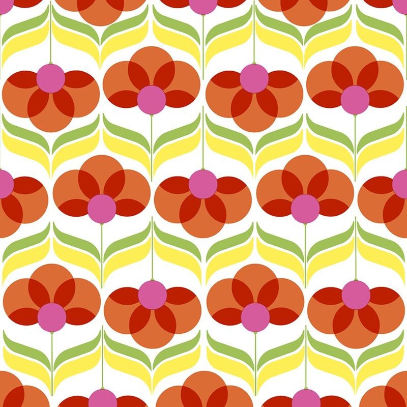 Paper + Design Luncheon Napkins -Geo Flowers Red