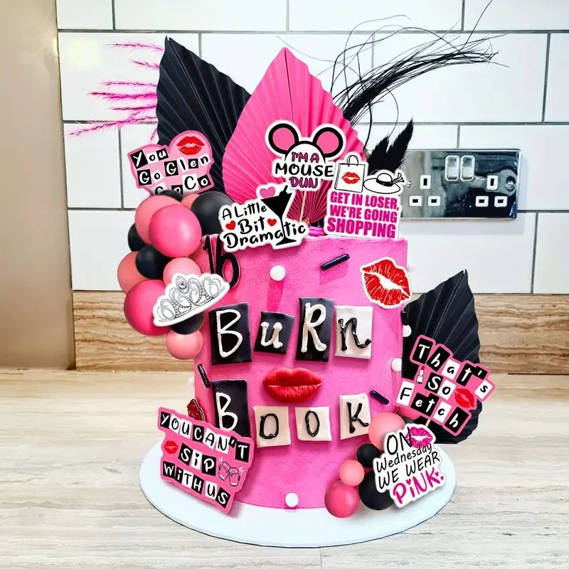 cake-topper-burn-book-pink-black-32pc-set