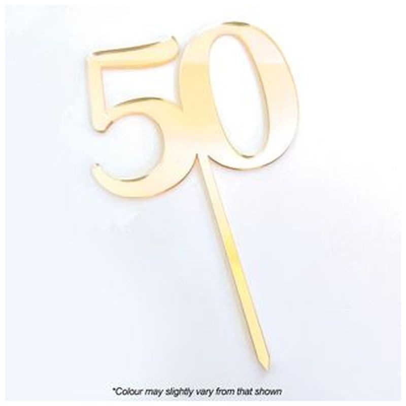 Cake Craft Gold Mirror Acrylic Cake Topper Age 50
