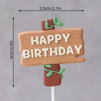 Cake Topper Woodlands - Wood Happy Birthday Sign