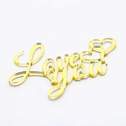 Acrylic Topper Gold Love You 1pc