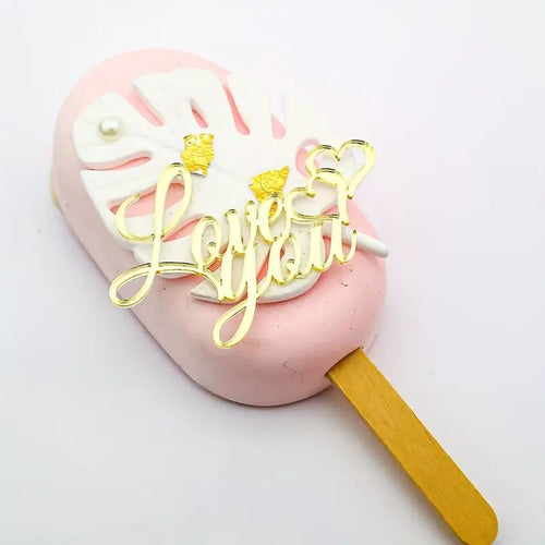 Acrylic Topper Gold Love You 1pc