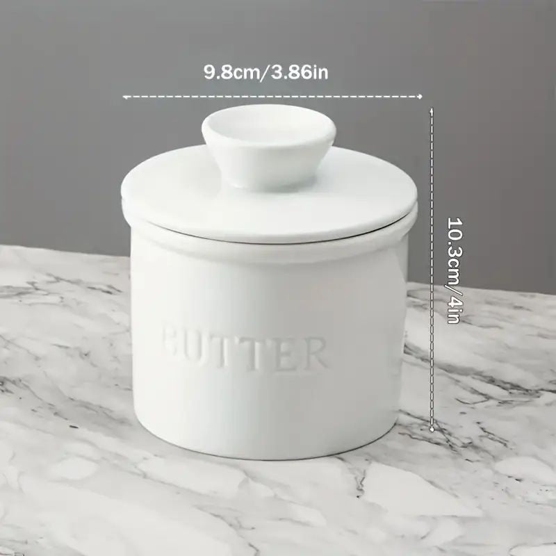 Ceramic Butter Bell Crock with Lid- Pale Blue