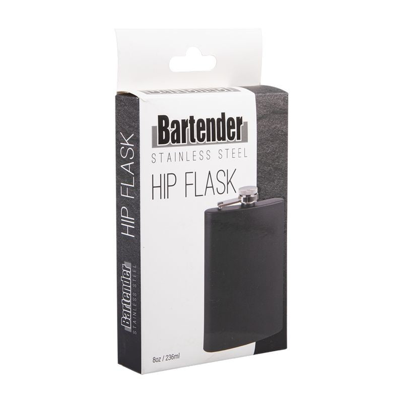 bartender-stainless-steel-hip-flask-matte-black-8-ounce-237ml