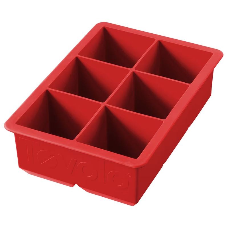 Tovolo King Cube Ice Tray - 2 inch cubes - Apple Red