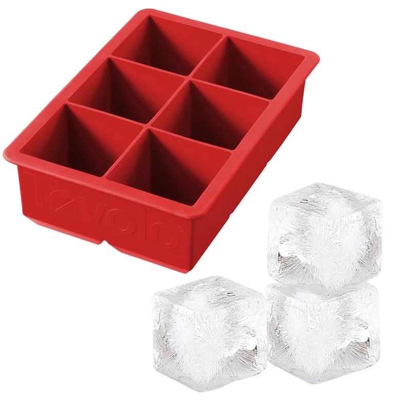 Tovolo King Cube Ice Tray - 2 inch cubes - Apple Red