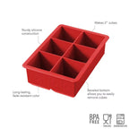 Tovolo King Cube Ice Tray - 2 inch cubes - Apple Red