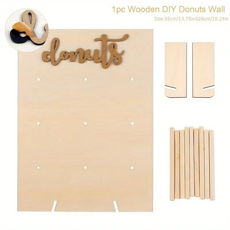 Wooden Donut Stand Rectangle Shape 9 peg