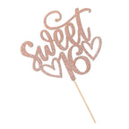 Cake Topper Sweet 16 Rose Gold Glitter