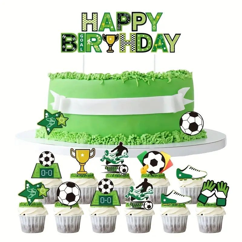 Cake Topper Soccer Bday 17pc Set