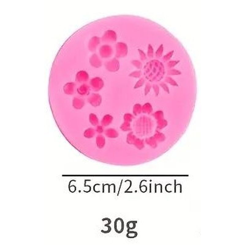 Silicone Mould Assorted Flowers 5 cavity