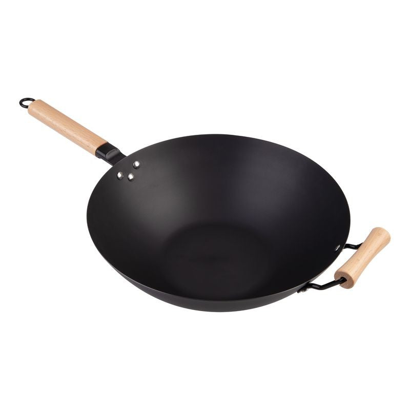 d-line-black-carbon-steel-pre-seasoned-stir-fry-pan-wok-35-5cm