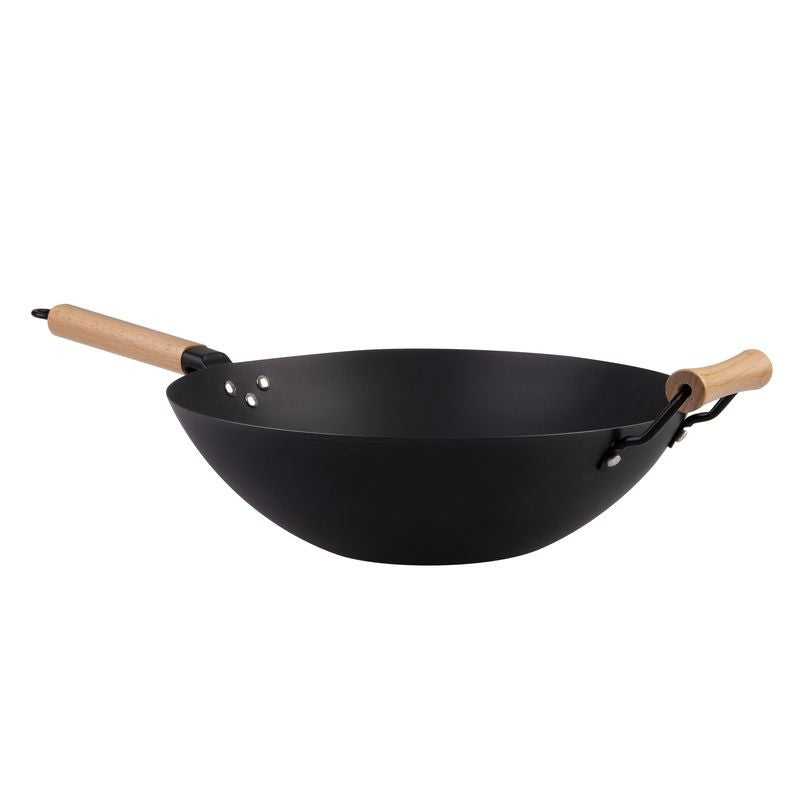 d-line-black-carbon-steel-pre-seasoned-stir-fry-pan-wok-35-5cm