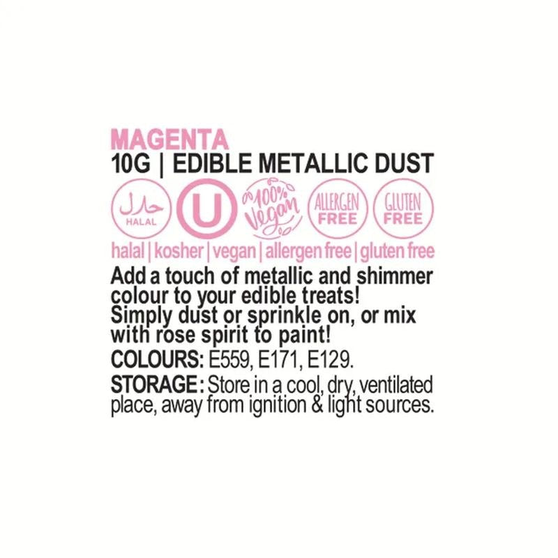 Vivid Edible Metallic Dust - Magenta 10g