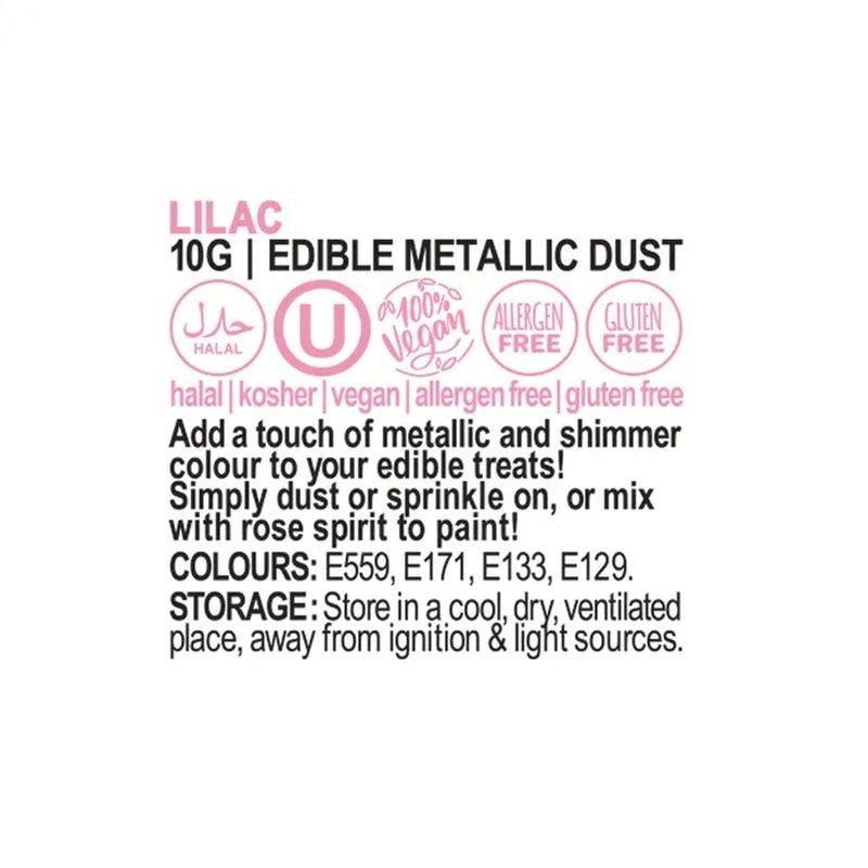 Vivid Edible Metallic Dust - Lilac 10g
