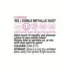 Vivid Edible Metallic Dust - Copper 10g