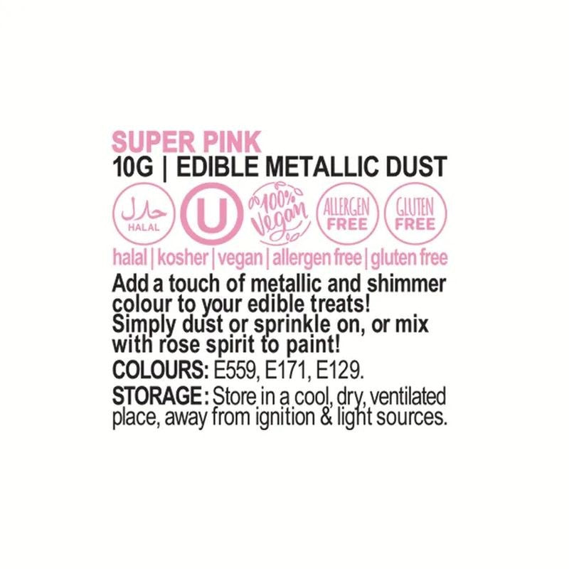 Vivid Edible Metallic Dust - Super Pink 10g