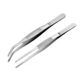Set of 2 Tweezers Straight and Bent 20cm