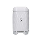 kitchencraft-lovello-retro-sugar-cannister-textured-white-stainless-steel