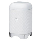 kitchencraft-lovello-retro-tea-cannister-textured-white-stainless-steel