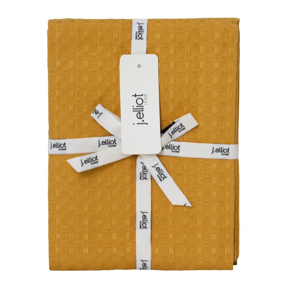 Waffle 2 Pack Tea Towels 50x70cm Mustard