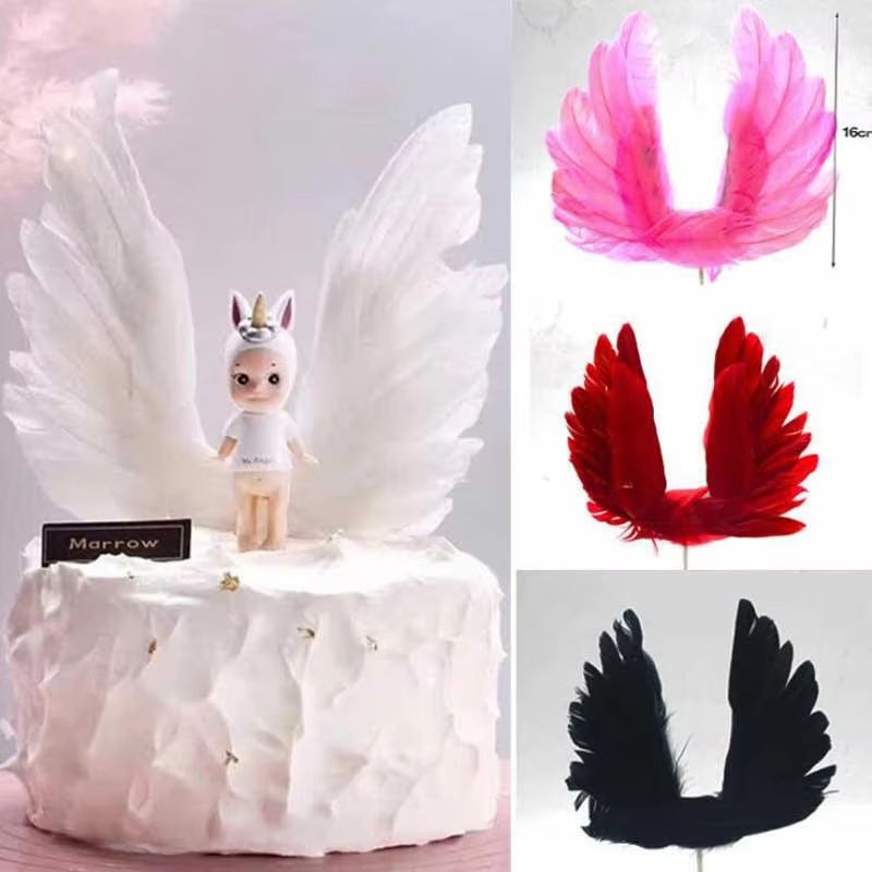 cake-topper-feather-wings-white-1pc