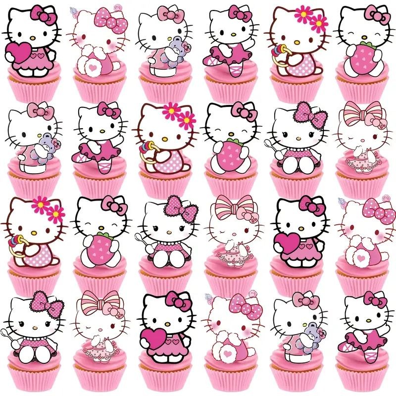 Cake & Cupcake Topper Hello Kitty 25pcs
