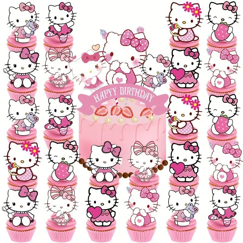 Cake & Cupcake Topper Hello Kitty 25pcs