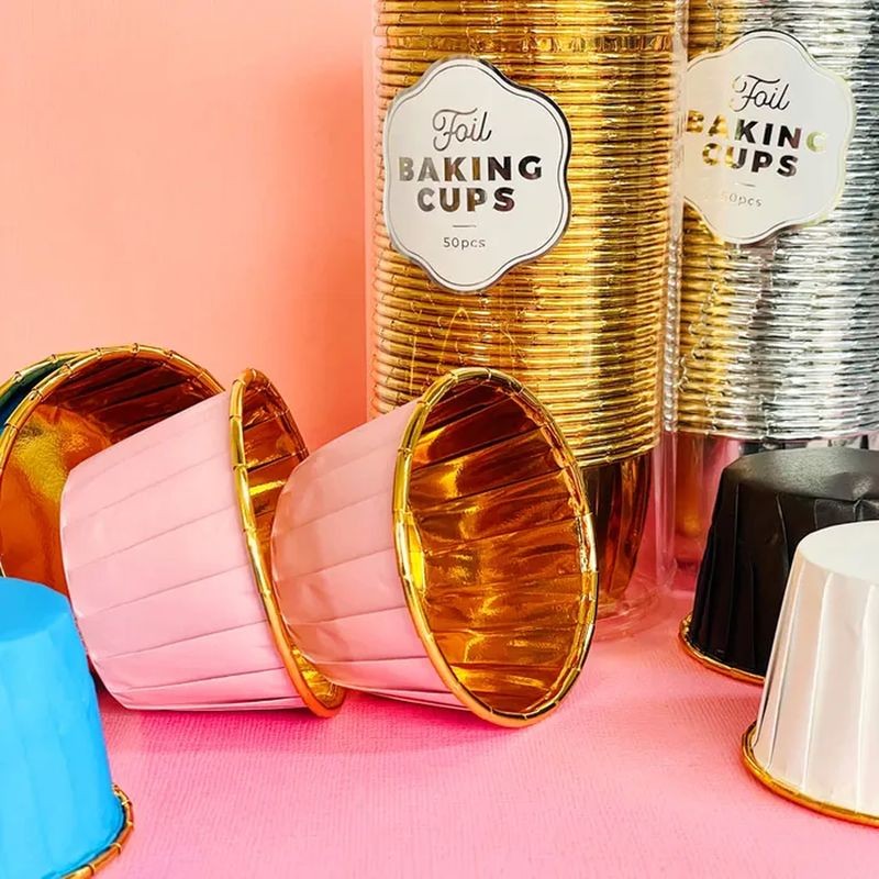 Cake Craft Foil Baking Cup - Gold - 50 pack