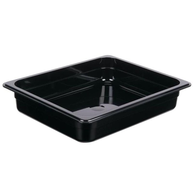 KH Classik Chef Polycarbonate Steam Pan Food Pan Black 1/2 Size 65mm