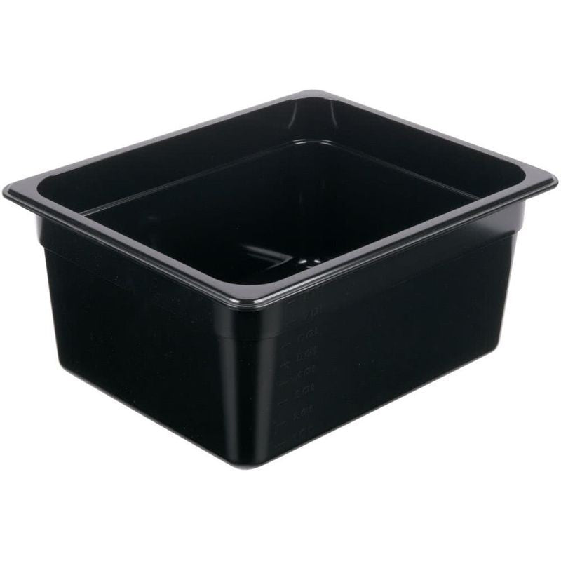 KH Classik Chef Polycarbonate Steam Pan Food Pan Black 1/2 Size 100mm