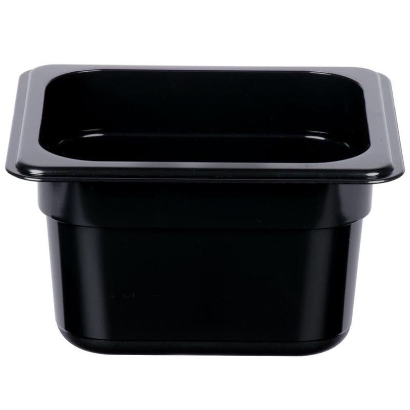 KH Classik Chef Polycarbonate Steam Pan Food Pan Black 1/6 Size 100mm