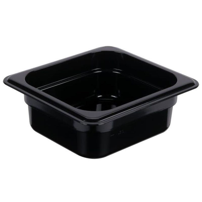 KH Classik Chef Polycarbonate Steam Pan Food Pan Black 1/6 Size 65mm