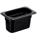 KH Classik Chef Polycarbonate Steam Pan Food Pan Black 1/9 Size 100mm
