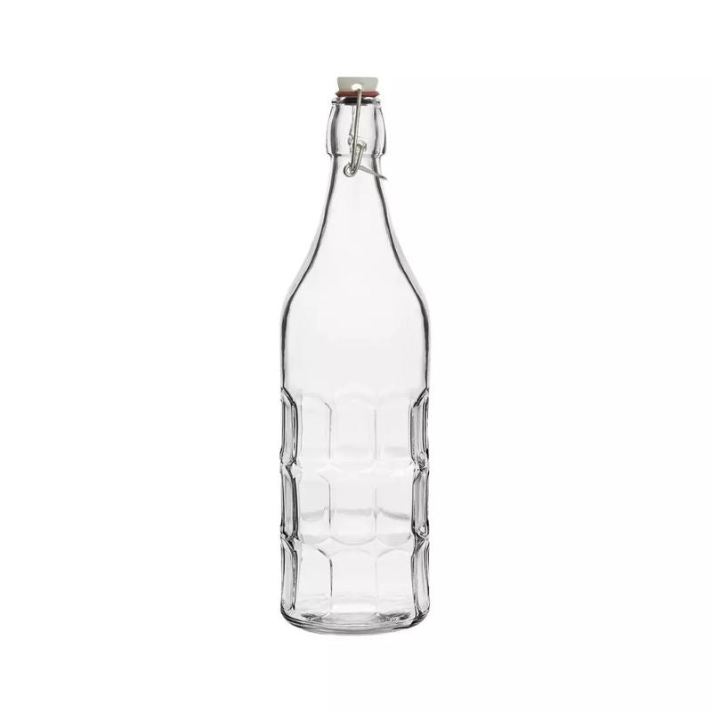 Glass Panelled Round Water Bottle 1L