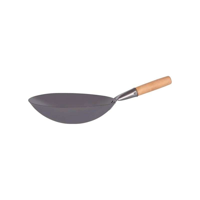 chef-inox-asian-wok-iron-with-wood-handle-30cm