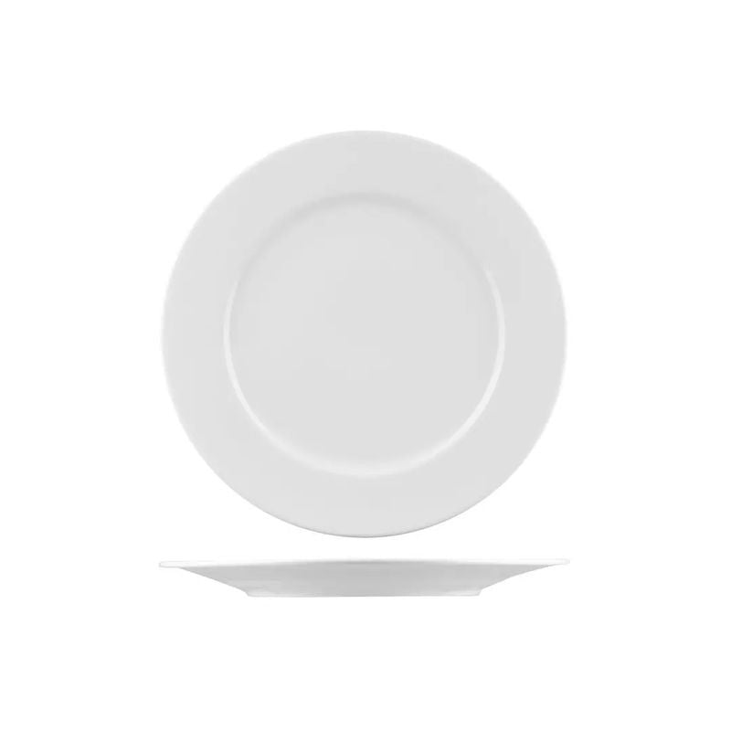 Bistro Porcelain Wide Rim Round Plate - 260mm