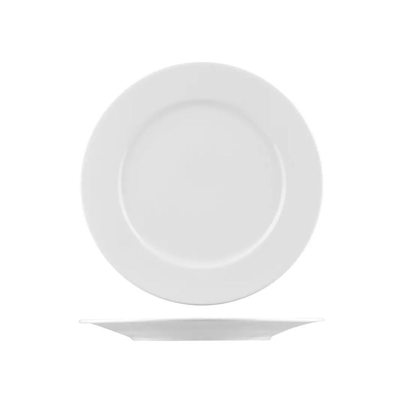 Bistro Porcelain Wide Rim Round Plate - 280mm
