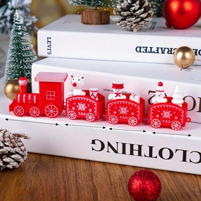 Cake Topper Mini Red Christmas Train