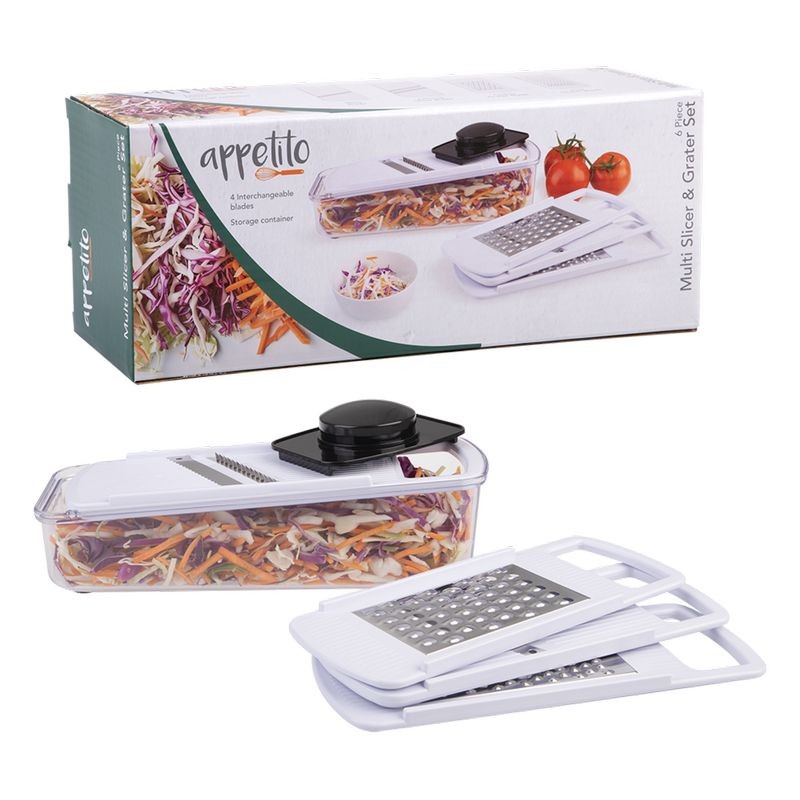 appetito-multi-slicer-grater-set-white-6-pieces