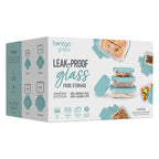 Bentgo Rectangle Glass Food Storage Set - Soft Aqua - 8 pieces