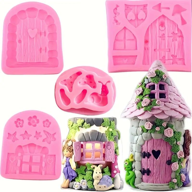 silicone-mould-fairy-house-4-pc-set