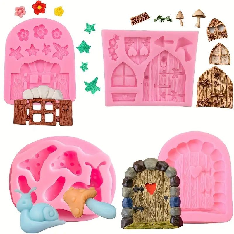 silicone-mould-fairy-house-4-pc-set