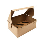 6 cupcakes x 12 Pack Brown Cupcake Box with PVC Window Bake Group