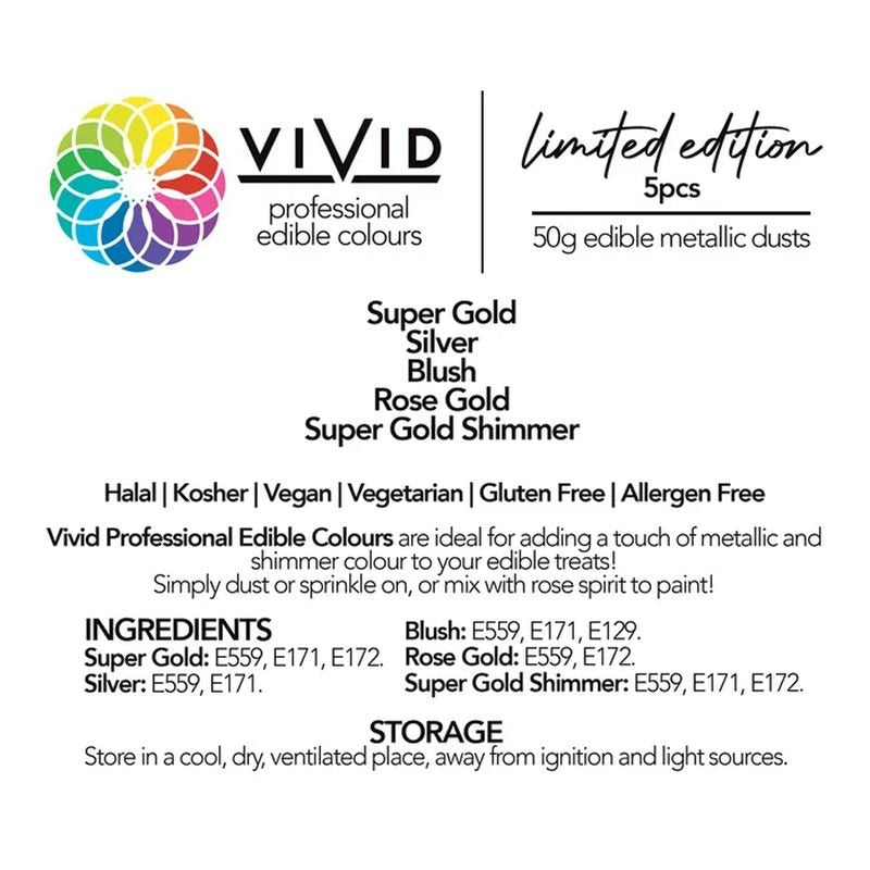 Vivid Limited Edition Super Metallic Dusts - 5 pack