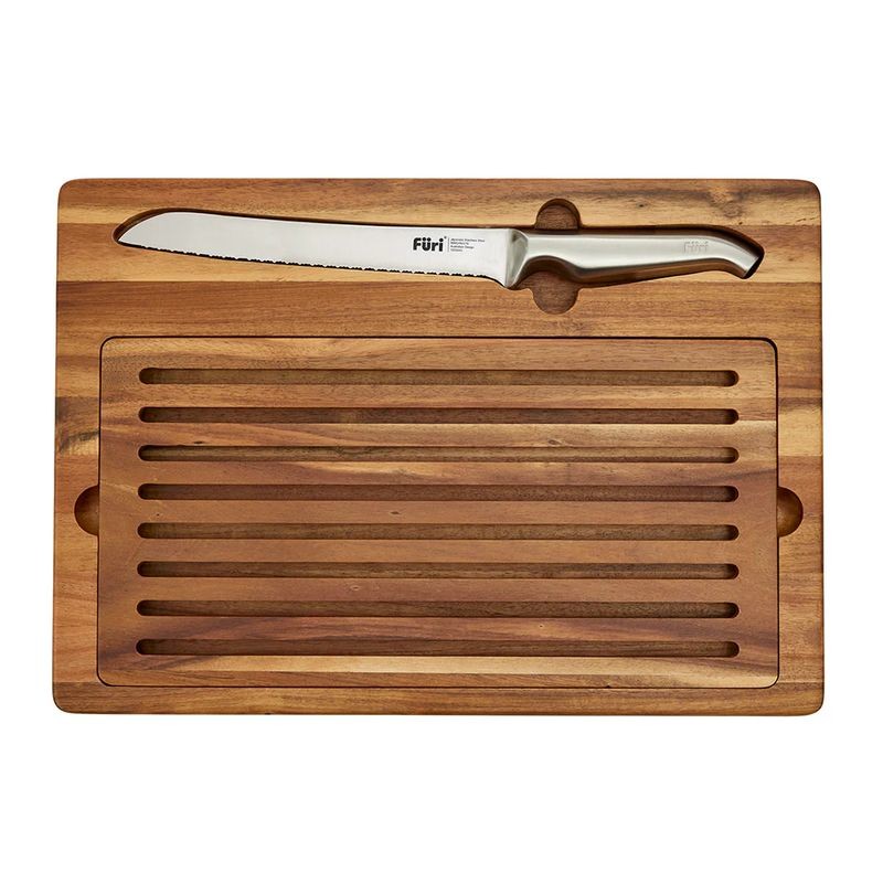 furi-double-serrated-bread-knife-bread-cutting-board-set-2-piece