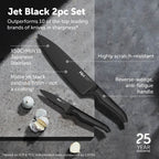 Furi Jet Black Knife Set -  Cooks & Pairing Knives - 2 Piece