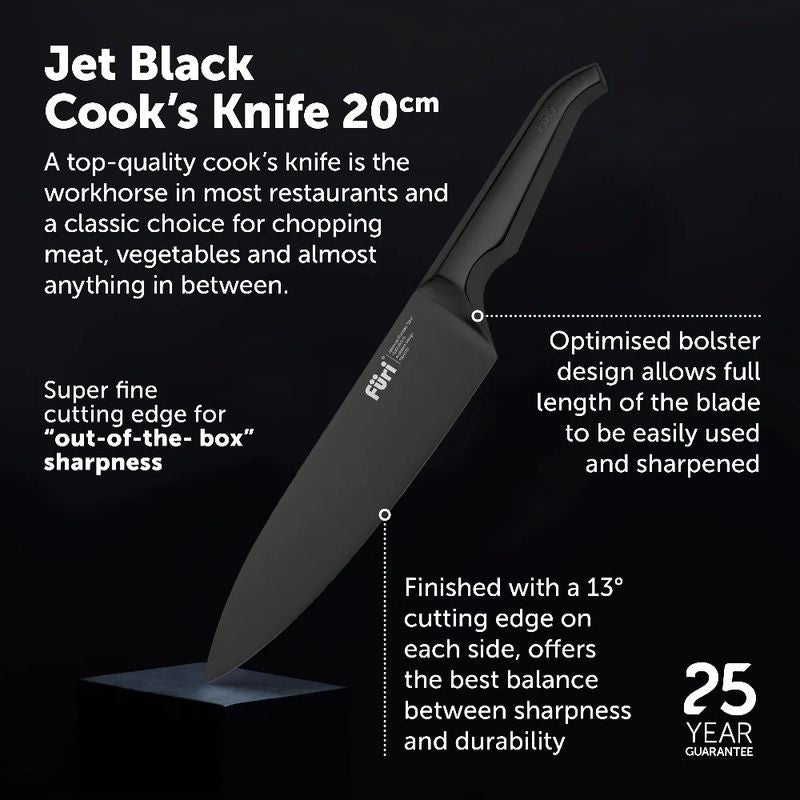 Furi Jet Black Knife Set -  Cooks & Pairing Knives - 2 Piece