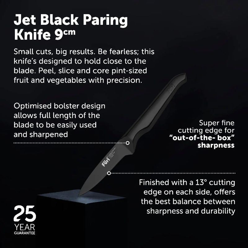 Furi Jet Black Knife Set -  Cooks & Pairing Knives - 2 Piece