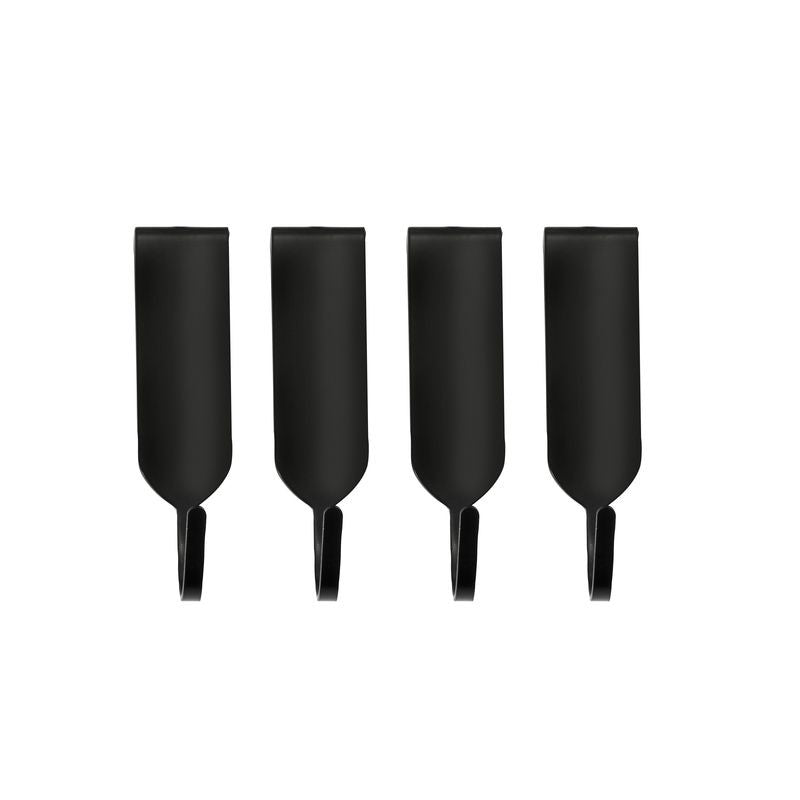 Furi Magnetic Wall Rack Hooks - Black 4 set